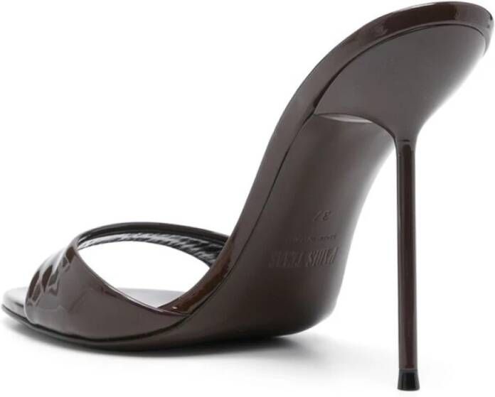 Paris Texas Bruin Leren Stiletto Hak Schoenen Brown Dames