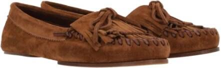 Paris Texas Bruine Suède Loafers met Franjes Brown Dames