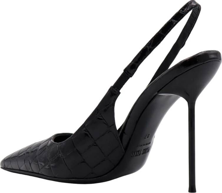 Paris Texas Zwarte Croco-Effect Slingback Hakken Black Dames