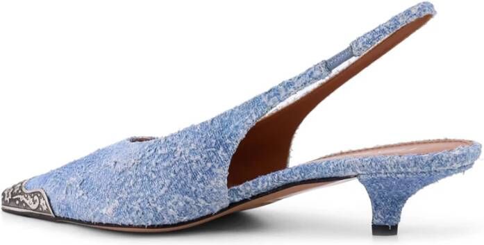 Paris Texas Denim slingback met metalen neus Blue Dames