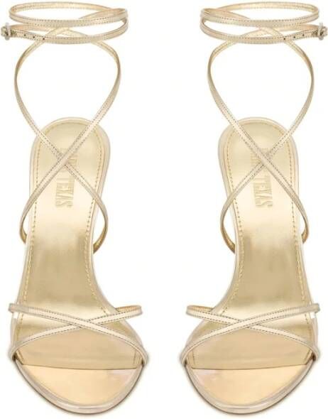 Paris Texas Gouden spiegelvetersandalen met pinhak Yellow Dames