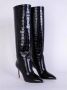 Paris Texas Croco Leren Stiletto Boot 85 Zwart Dames - Thumbnail 4