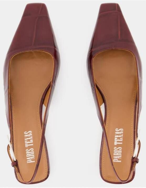 Paris Texas Krokodil-geprint Leren Slingback Burgundy Red Dames