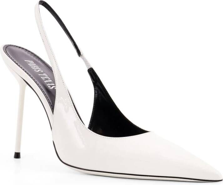 Paris Texas Leren slingback stilettohak White Dames