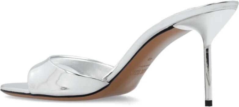 Paris Texas Zilveren Stiletto Muiltjes met Leren Zool Gray Dames