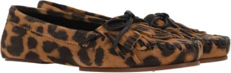 Paris Texas Luipaardprint Suède Mocassin Schoenen Brown Dames