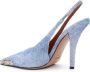 Paris Texas Metalen Detail Slingback Stiletto Hak Blue Dames - Thumbnail 3