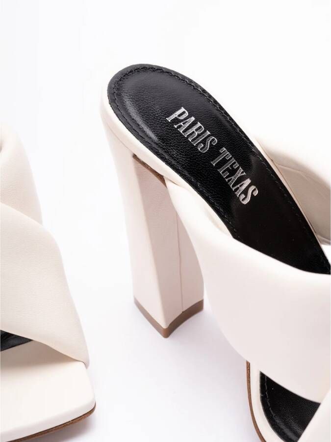 Paris Texas Luxe Sheepskin Hakken Muiltjes White Dames