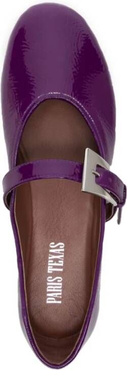 Paris Texas Paarse Leren Platte Schoenen met Gesp Purple Dames