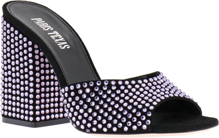 Paris Texas Paarse Strass Suède Sandalen Purple Dames