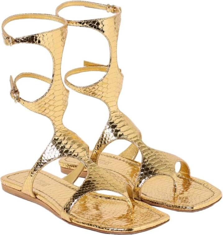 Paris Texas Platte Sandalen met Gekruiste Banden Yellow Dames