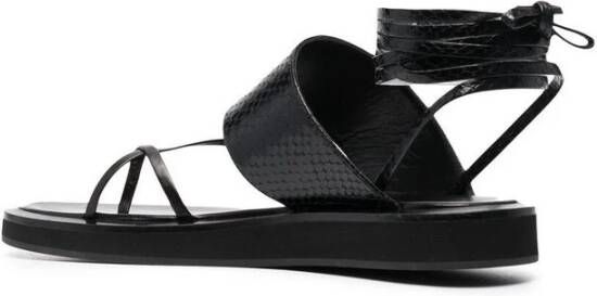 Paris Texas Leren Sandalen met Hagedis Effect Zwart Dames