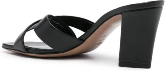 Paris Texas Zwarte Leren Gekruiste Band Muiltjes Sandalen Black Dames