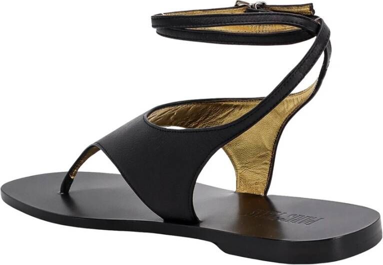 Paris Texas Zwarte Leren Sandalen met Enkelband Black Dames