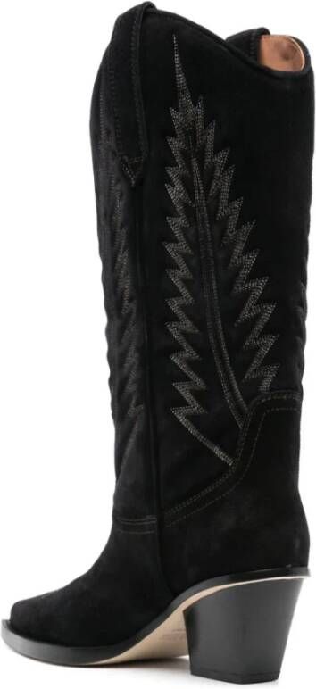 Paris Texas Zwarte Lizard-Print Leren Western Laarzen Black Dames