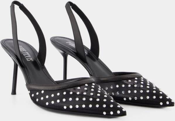 Paris Texas Zwarte Slingback Pumps met Mesh Black Dames