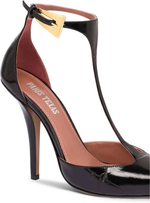 Paris Texas Zwarte T-Strap Pump met hoge hak Black Dames