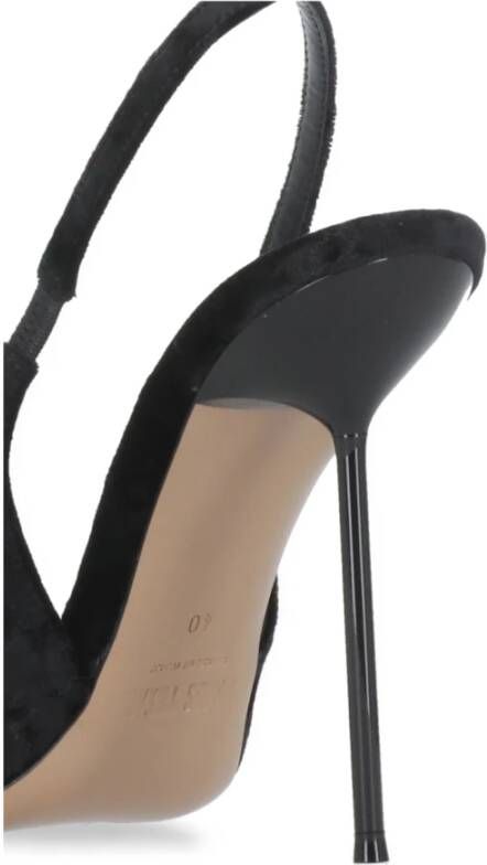 Paris Texas Zwarte Velvet Slingback met Pijl Teen Black Dames