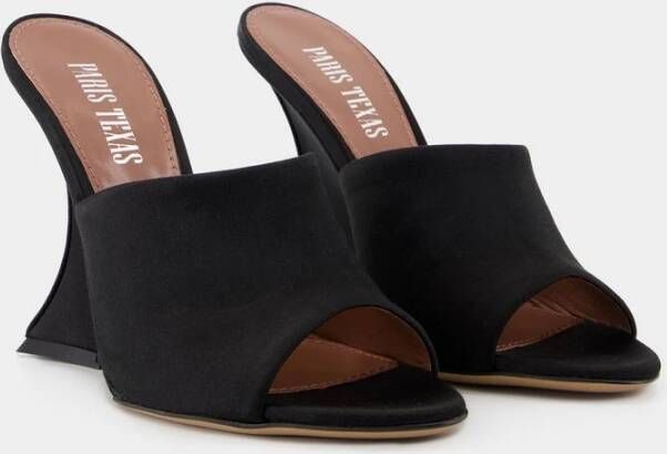 Paris Texas Zwarte zijden pumps met 9 5 cm hak Black Dames