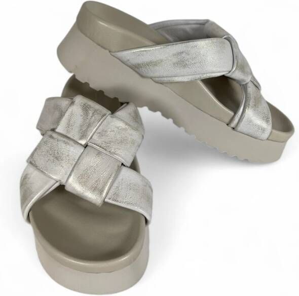 Patrizia Bonfanti Star Geborsteld Dames Slipper Sandalen Zilver Gray Dames