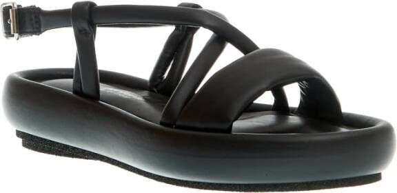 Patrizia Bonfanti Zwarte Lage Sleehak Sandalen Black Dames