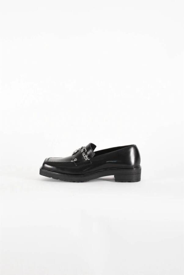 PATRIZIA PEPE Chunky leren loafers met metalen detail Black Dames