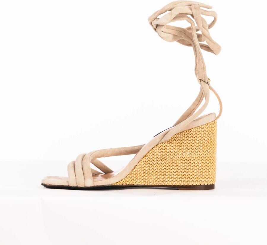 PATRIZIA PEPE Elegante zomer sleehak sandalen Beige Dames