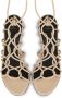 PATRIZIA PEPE Leren kooi sandalen met enkelband Beige Dames - Thumbnail 3