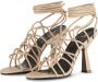 PATRIZIA PEPE Leren kooi sandalen met enkelband Beige Dames - Thumbnail 4