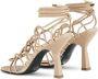 PATRIZIA PEPE Leren kooi sandalen met enkelband Beige Dames - Thumbnail 5