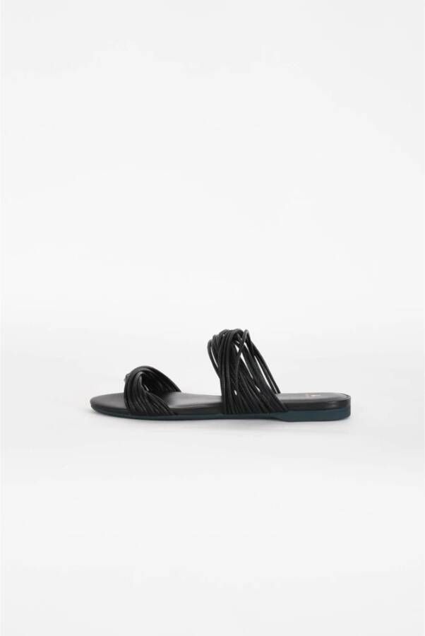 PATRIZIA PEPE Lage leren sandalen glad kalf Black Dames