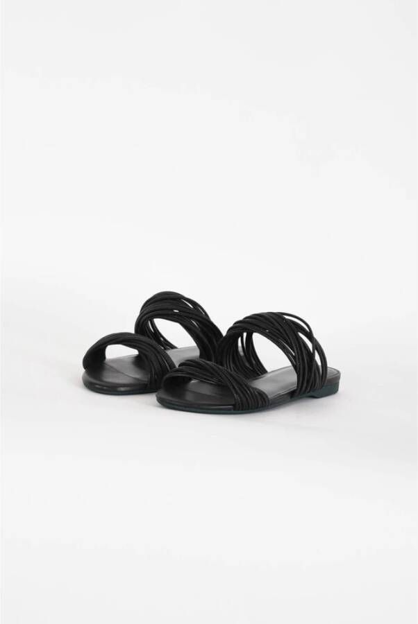 PATRIZIA PEPE Lage leren sandalen glad kalf Black Dames