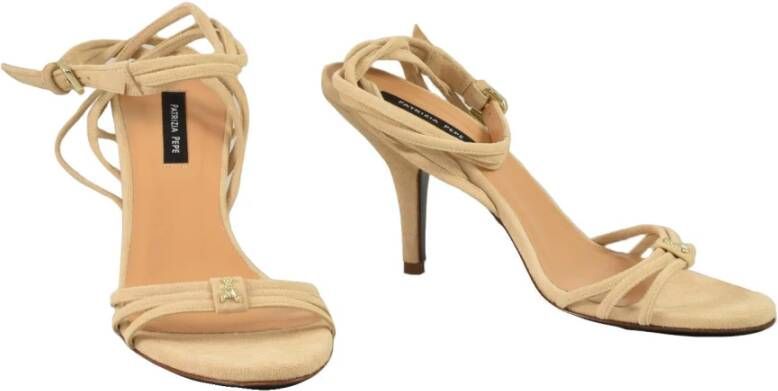 PATRIZIA PEPE Leren sandaal met leren zool Beige Dames