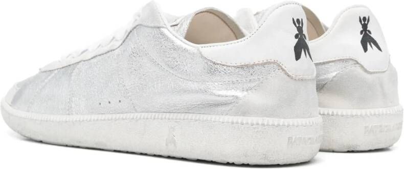 PATRIZIA PEPE Zilveren Metallic Sneakers met Leren Details Gray Dames