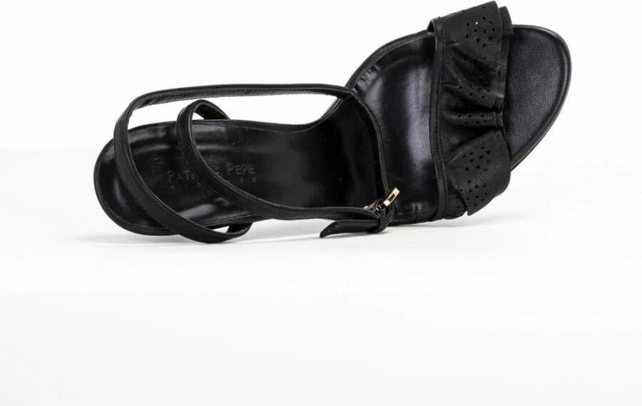 PATRIZIA PEPE Zomer sandalen met franjes voor vrouwen Black Dames