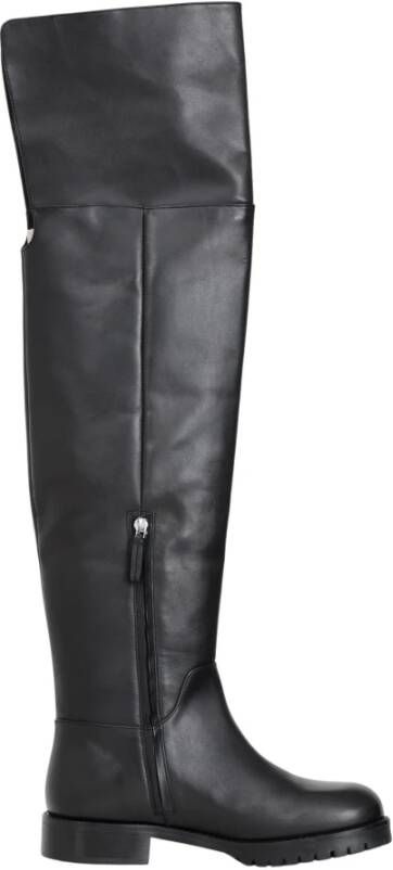 PATRIZIA PEPE Zwarte hoge laarzen trendy ritsdetail Black Dames