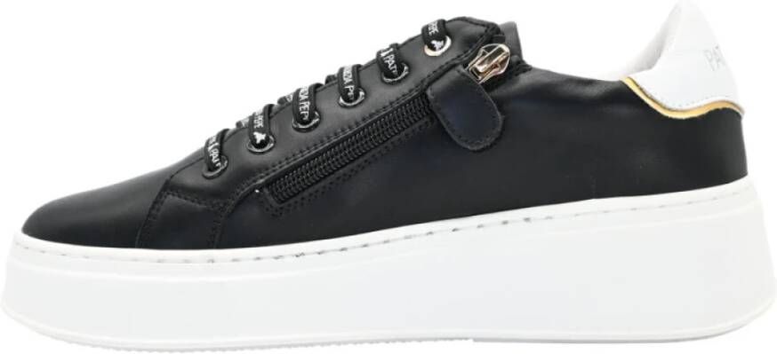 PATRIZIA PEPE Zwarte leren sneakers Black Dames