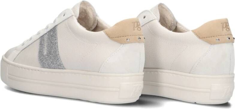 Paul Green Beige Lage Sneakers met Glitter Multicolor Dames