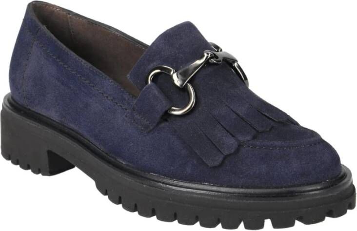 Paul Green Blauwe Suède Slipper Mocassin Dames Blue Dames