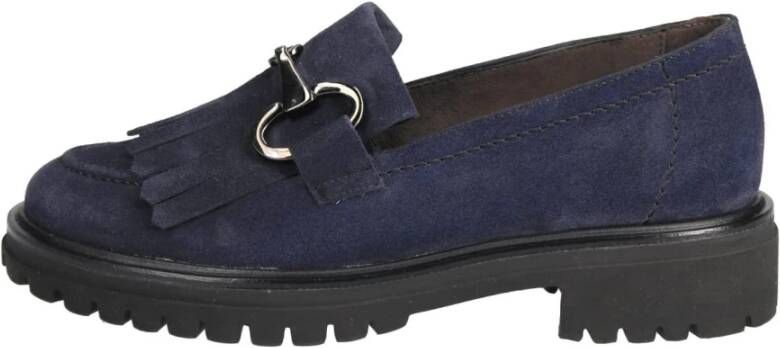 Paul Green Blauwe Suède Slipper Mocassin Dames Blue Dames