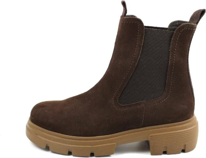 Paul Green Chelsea Boots van bruin leer Brown Dames