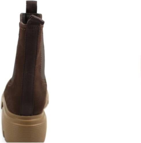 Paul Green Chelsea Boots van bruin leer Brown Dames