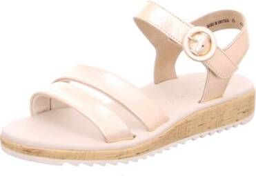 Paul Green Leren Platte Sandalen Pink Dames