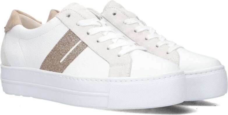 Paul Green Stijlvolle Sneakers met Glitterdetail White Dames