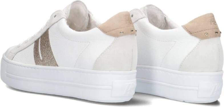 Paul Green Stijlvolle Sneakers met Glitterdetail White Dames