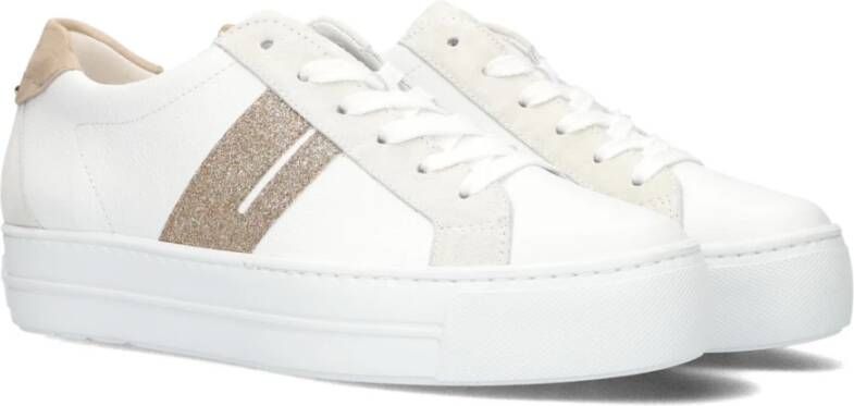 Paul Green Witte lage sneakers met suède panelen Multicolor Dames