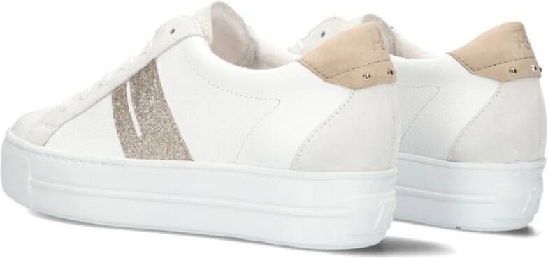 Paul Green Witte lage sneakers met suède panelen Multicolor Dames