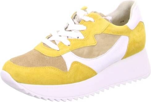 Paul Green Zacht Suède Marigold Grain Sneakers Yellow Dames