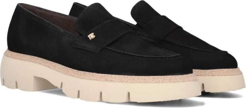 Paul Green Zwarte Suède Loafers Stijlvol Comfortabel Black Dames