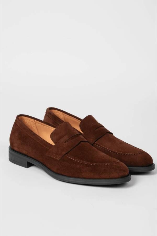 Paul Smith Bruine Suède Klassieke Mocassins Brown Heren